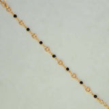 Dainty Black Enamel Flower & Golden Heart Bracelet - K Supreme