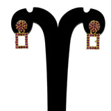 Dazzling Gold Plated Geometric Stone Drop Earrings - K Supreme
