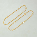 Delicate Gold Plated Star Double Line Box Chain Anklets - K Supreme