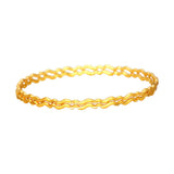 Delicate Gold Plated Wave Pattern Bangles showcasing a graceful wave design in elegant gold plating.