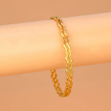 Delicate Gold Plated Wave Pattern Bangles displayed on a soft background, showcasing their elegant design and sheen.