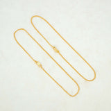 Delicate Very Thin Gold Plated Curb Link Chain Anklets - K Supreme