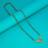 Designer Mangalsutra with Ruby Emerald Peacock Pendant