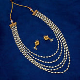 Elegant Antique Five Strand Pearl Necklace Set - K Supreme