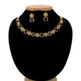 Elegant Antique Floral Square Stone Sufi Necklace Set - K Supreme