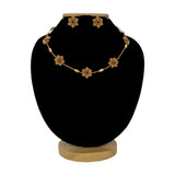 Elegant Antique Gold Plated Floral Choker Set - K Supreme
