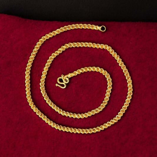 Elegant Gold Plated Coir Design Short Chain - 18" - K Supreme