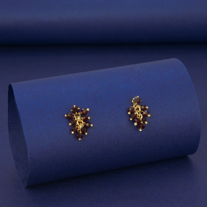 Elegant Gold Plated Crystal Cluster Hanging Earrings - K Supreme