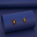Elegant Gold Plated Crystal Cluster Hanging Earrings - K Supreme