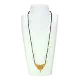 सुरुचिपूर्ण गोल्ड प्लेटेड CZ ट्विन मोर पेंडेंट मंगलसूत्र