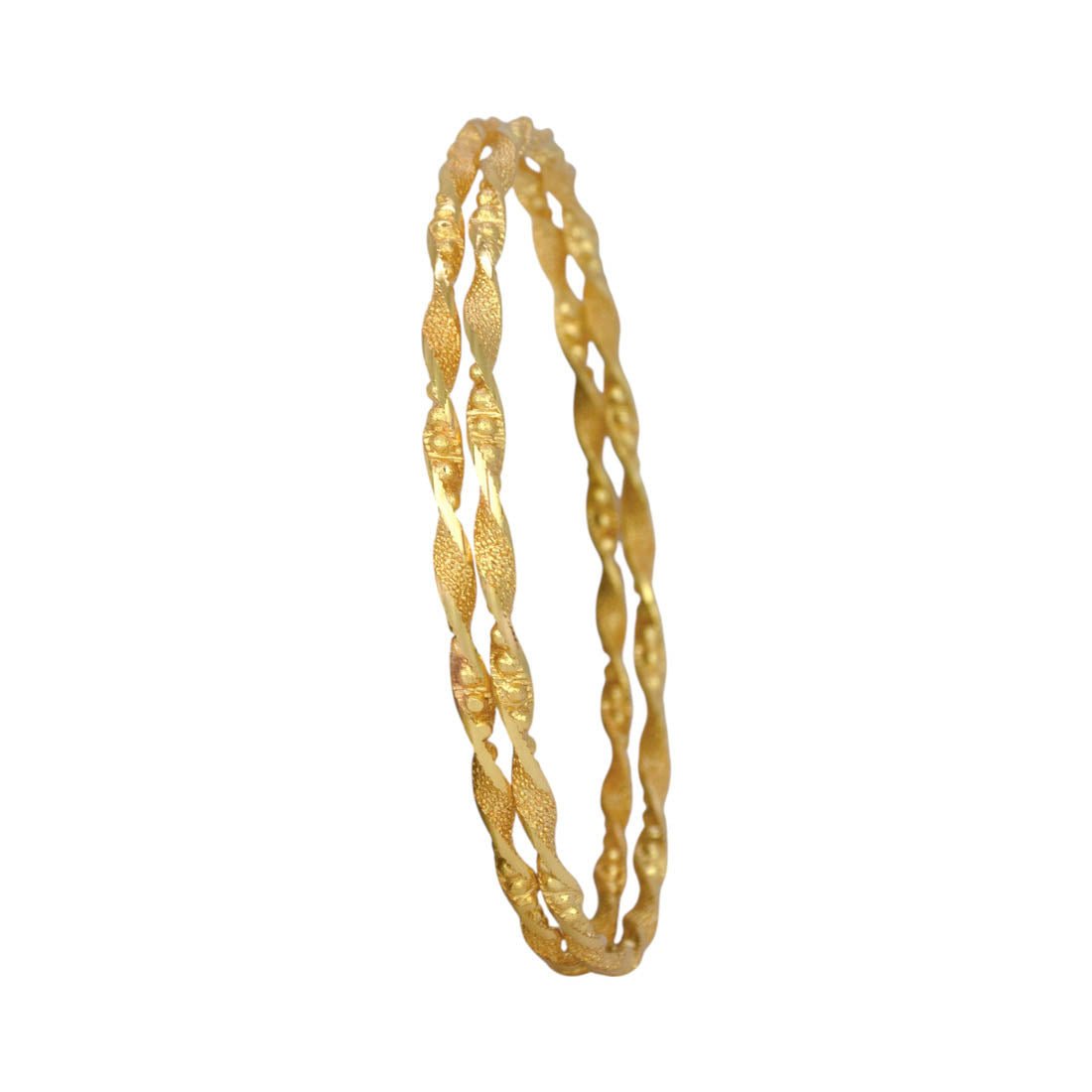 Elegant Gold Plated Designer Spiral Bangles showcasing a twisted spiral design for daily wear.