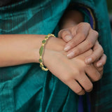 Elegant Gold Plated Designer Stone Bangle - K Supreme