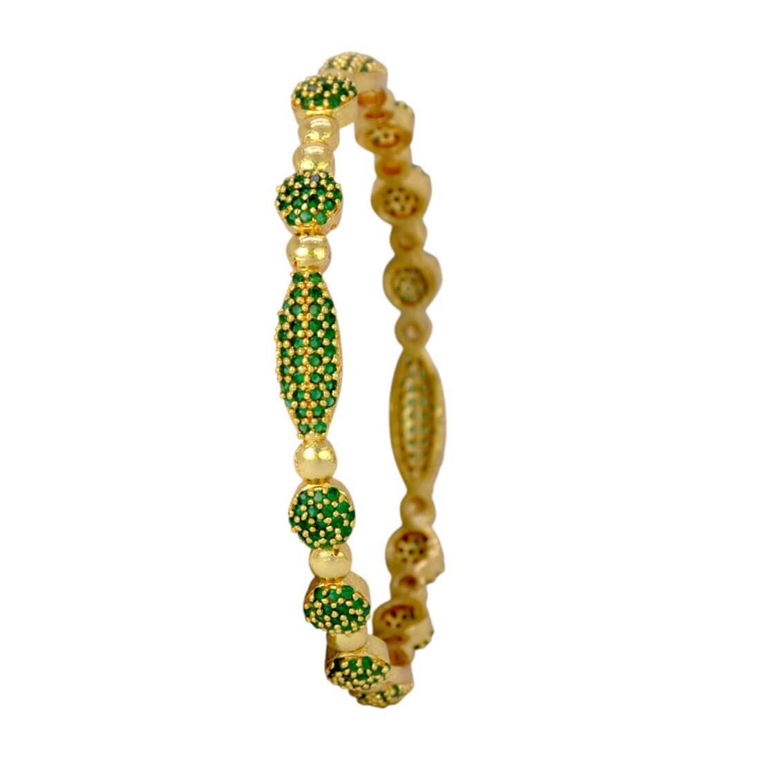 Elegant Gold Plated Designer Stone Bangle - K Supreme