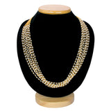 Elegant Gold Plated Eight Layered Pearl Beads Necklace - K Supreme
