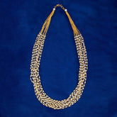 Elegant Gold Plated Eight Layered Pearl Beads Necklace - K Supreme