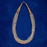 Elegant Gold Plated Eight Layered Pearl Beads Necklace - K Supreme