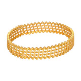 Elegant Gold Plated Floral Designer Bangle for Women, intricately designed medium bangle perfect for daily wear.