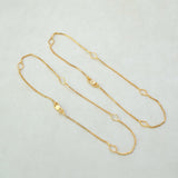 Elegant Gold Plated Geometric Design Box Chain Anklets - K Supreme