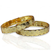 Elegant Gold Plated Head Coin Cash Bangles featuring intricate head coin designs for a sophisticated look.