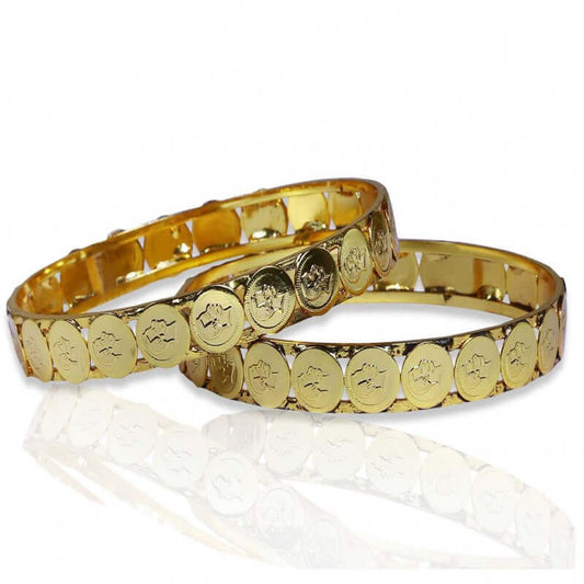 Elegant Gold Plated Head Coin Cash Bangles