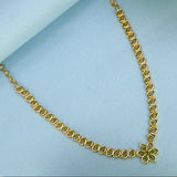 Elegant Gold Plated Leaves Design Stone Necklace - K Supreme