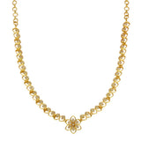 Elegant Gold Plated Leaves Design Stone Necklace - K Supreme