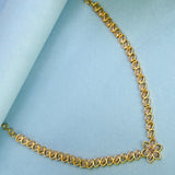 Elegant Gold Plated Leaves Design Stone Necklace - K Supreme