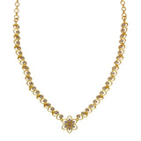 Elegant Gold Plated Leaves Design Stone Necklace - K Supreme