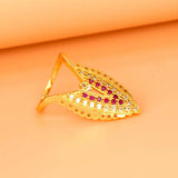Elegant Gold Plated Semiprecious Stone Vanki Ring
