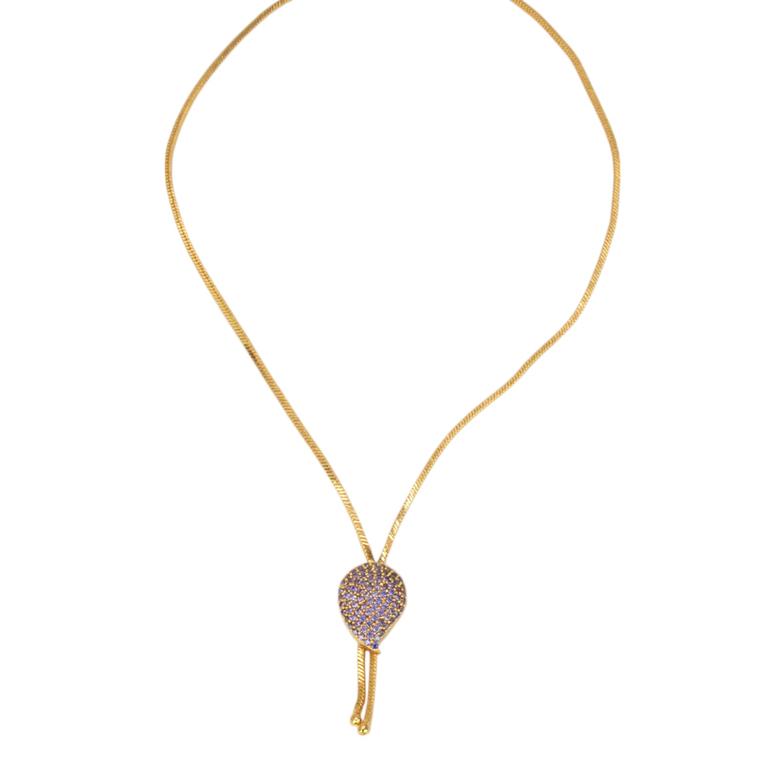 Elegant Gold Plated Stone Pendant Chain - KSupreme