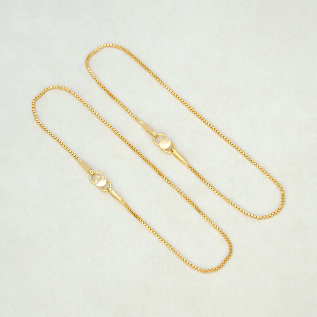 Elegant Thin Gold Plated Delicate Box Chain Anklets - K Supreme