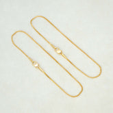 Elegant Thin Gold Plated Delicate Box Chain Anklets - K Supreme