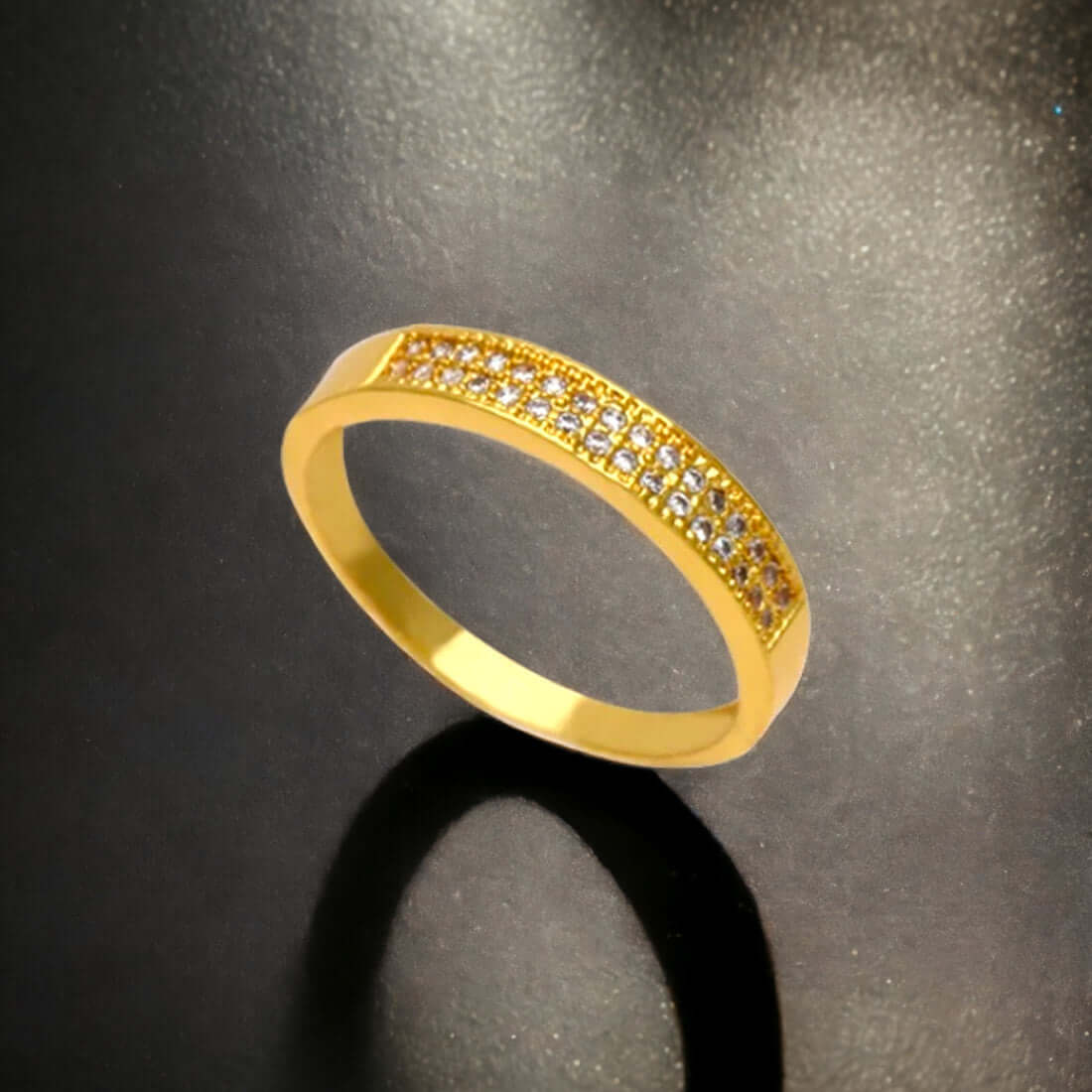 Enchanting Gold Plated Semi - precious Stones Finger Ring - K Supreme
