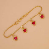 Endearing Gold Plated Stone Heart Charm Bracelet - K Supreme