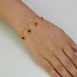 Endearing Gold Plated Stone Heart Charm Bracelet - K Supreme