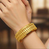 ethnic gold plated broad designer bridal bangle