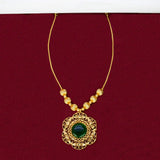 Ethnic Gold Plated Enamel Floral Pendant Necklace - K Supreme