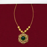 Ethnic Gold Plated Enamel Floral Pendant Necklace - K Supreme