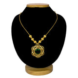 Ethnic Gold Plated Enamel Floral Pendant Necklace - K Supreme