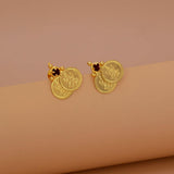 Ethnic Gold - Plated Stone Lakshmi Kasu Stud Earrings - K Supreme