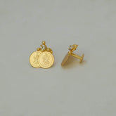 Ethnic Gold - Plated Stone Lakshmi Kasu Stud Earrings - K Supreme