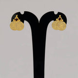 Ethnic Gold - Plated Stone Lakshmi Kasu Stud Earrings - K Supreme