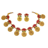 Ethnic Lakshmi Kasu Lotus Necklace Set - KSupreme