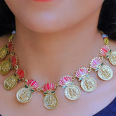 Ethnic Lakshmi Kasu Lotus Necklace Set - KSupreme