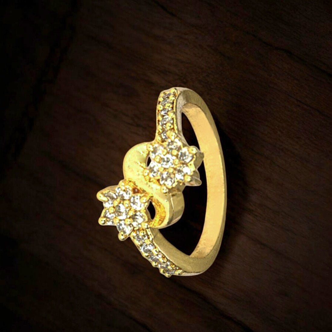 Expand Attractive Gold Plated White Stone Floral Ring - KSupreme