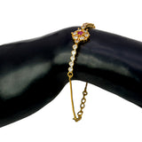 Expand Gold Plated Floral CZ Stone Ladies Bracelet - KSupreme