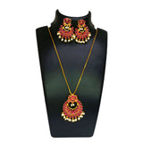 Exquisite Gold Plated Synthetic Stone Pendant Set - K Supreme