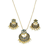 Exquisite Gold Plated Synthetic Stone Pendant Set - K Supreme