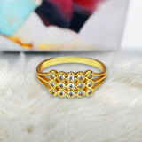 Exquisite Gold Plated Triple Band Cubic Zirconia Finger Ring - KSupreme