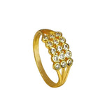 Exquisite Gold Plated Triple Band Cubic Zirconia Finger Ring - KSupreme